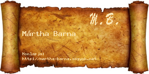Mártha Barna névjegykártya