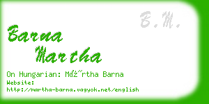 barna martha business card